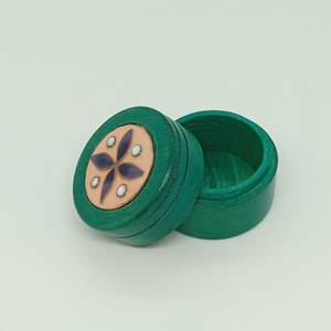 Gyűrűs fa ékszerdoboz-tűzzománc betéttel - ékszer - ékszertartó - ékszerdoboz - Meska.hu