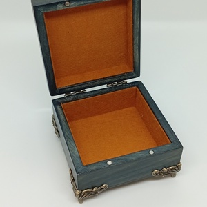 Madárkás  fa ákszerdoboz-egyedi tűzzománc betéttel  - ékszer - ékszertartó - ékszerdoboz - Meska.hu