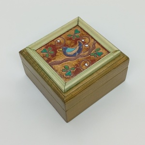 Madárka tűzzománc fa   ékszerdoboz, Ékszer, Ékszertartó, Ékszerdoboz, Famegmunkálás, Tűzzománc, MESKA