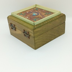 Madárka tűzzománc fa   ékszerdoboz - ékszer - ékszertartó - ékszerdoboz - Meska.hu