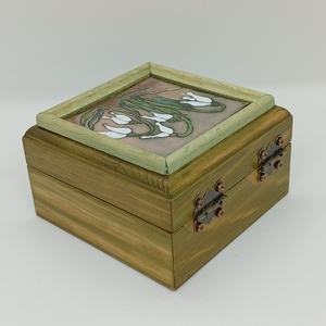 Fa   ékszerdoboz-hóvirág csokor tűzzománc betéttel  - ékszer - ékszertartó - ékszerdoboz - Meska.hu