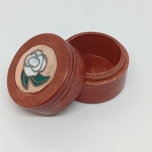  Fa gyűrűs doboz-rózsa tűzzománccal díszitve  - ékszer - ékszertartó - ékszerdoboz - Meska.hu