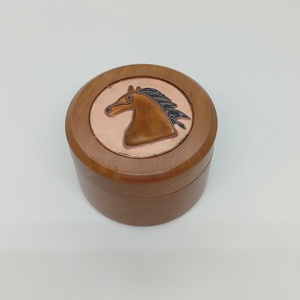 Fa ékszerdoboz-lovas tűzzománc betéttel, Ékszer, Ékszertartó, Ékszerdoboz, Famegmunkálás, Tűzzománc, MESKA