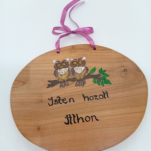 Bagolypár fa  kopogtató ajtótábla - otthon & életmód - dekoráció - kép & falikép - táblakép - Meska.hu