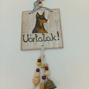 Kutyás fa kopogtató-ajtótábla , Otthon & Életmód, Dekoráció, Kép & Falikép, Táblakép, Famegmunkálás, MESKA