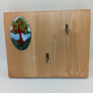 Életfa motívumos-  fából készült fali kulcstartó tűzzománccal - otthon & életmód - dekoráció - kép & falikép - táblakép - Meska.hu