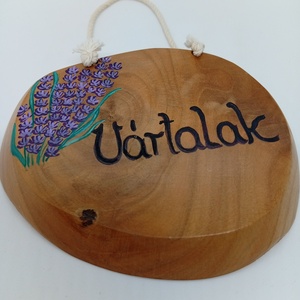 Fa ajtótábla -levendulákkal festett - otthon & életmód - dekoráció - kép & falikép - táblakép - Meska.hu