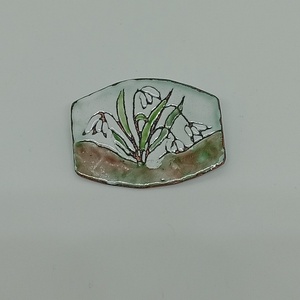 Hóvirág tűzzománc  kitűző, Ékszer, Kitűző és Bross, Tűzzománc, MESKA