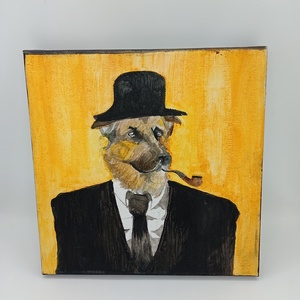 Pipázó házigazda.  - festmény ,fali kép , Otthon & Életmód, Dekoráció, Kép & Falikép, Táblakép, Festészet, MESKA