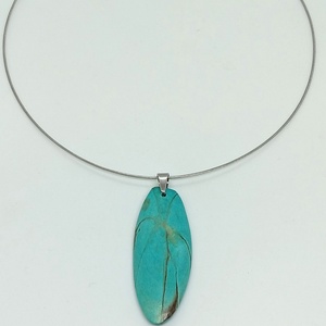 Nemesfa medál türkiz, Ékszer, Nyaklánc, Medál, Famegmunkálás, MESKA