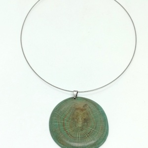 Nemesfa medál zöld, Ékszer, Nyaklánc, Medál, Famegmunkálás, MESKA