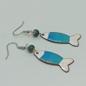 Halacska fülbevaló zománc - ékszer - fülbevaló - lógó fülbevaló - Meska.hu