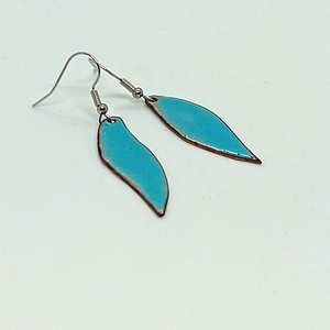 Kék  fülbevaló zománc, Ékszer, Fülbevaló, Lógó fülbevaló, Tűzzománc, MESKA