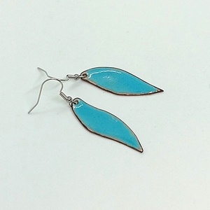 Kék  fülbevaló zománc - ékszer - fülbevaló - lógó fülbevaló - Meska.hu