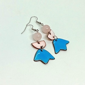  Fülbevaló tűzzománc - ékszer - fülbevaló - lógó fülbevaló - Meska.hu