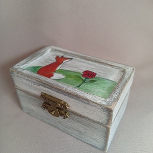 Róka és a rózsa pici kincses doboz, Baba - mama, Babaszoba dekoráció, Gyerekszoba falmatrica, Famegmunkálás, MESKA