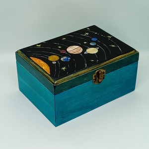 Bolygók díszdoboz, Otthon & Életmód, Dekoráció, Asztal és polc dekoráció, Díszdoboz, Famegmunkálás, MESKA