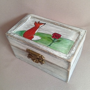 Róka és a rózsa pici kincses doboz - baba - mama - babaszoba dekoráció - gyerekszoba falmatrica - Meska.hu