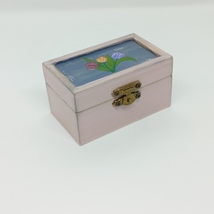 Tulipános pici kincses doboz, Baba - mama, Babaszoba dekoráció, Gyerekszoba falmatrica, Famegmunkálás, MESKA