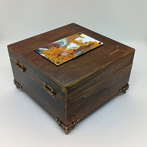 Erdei házikós tűzzománc fa doboz - otthon & életmód - dekoráció - asztal és polc dekoráció - díszdoboz - Meska.hu