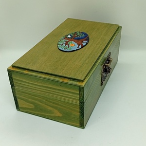 Életfa tűzzománc fa doboz, Ékszer, Ékszertartó, Ékszerdoboz, Famegmunkálás, Tűzzománc, MESKA