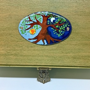 Életfa tűzzománc fa doboz - ékszer - ékszertartó - ékszerdoboz - Meska.hu