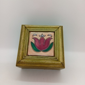 Tulipános ékszerdoboz tűzzománc betéttel  - ékszer - ékszertartó - ékszerdoboz - Meska.hu