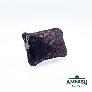 Metál lila pöttyös egy cipzáras kulcstartó A4027, , , MESKA