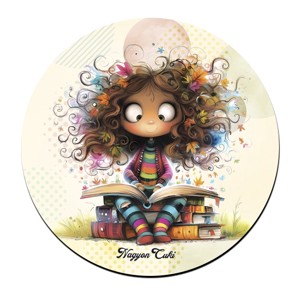 Olvasó őszi Könyvmoly lány pohár alátét, , , MESKA