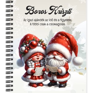 Személyre szabható - Éneklő karácsonyi manók mintás A5-ös füzet, Otthon & Életmód, Papír, írószer, Jegyzetfüzet & Napló, , MESKA