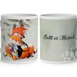 Kérd a neveddel - Virágot a virágnak Róka mintás bögre, Otthon & Életmód, Konyhafelszerelés, tálalás, Tálalás, Bögre & Csésze, , MESKA