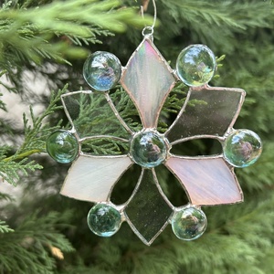 Hókristály, hópehely , Otthon & Életmód, Dekoráció, Ajtó- és ablak dekoráció, Ablakdísz, Üvegművészet, MESKA