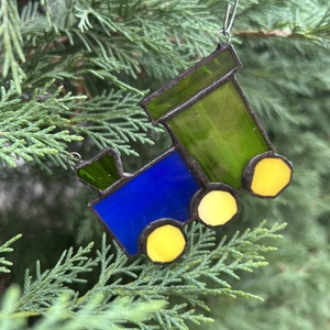 Üveg kisvonat, Otthon & Életmód, Dekoráció, Ajtó- és ablak dekoráció, Ablakdísz, Üvegművészet, MESKA