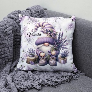 Névvel kérhető - Kedves levendulás manó mintás párna - otthon & életmód - lakástextil - párna & párnahuzat - díszpárna (belsővel együtt) - Meska.hu