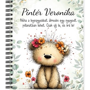 Személyre szabható - A legcukibb tavaszi macika mintás A6-os füzet, Otthon & Életmód, Papír, írószer, Jegyzetfüzet & Napló, , MESKA