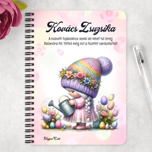 Személyre szabható - Locsoló Húsvéti manólány mintás A5-ös füzet - otthon & életmód - papír, írószer - jegyzetfüzet & napló - Meska.hu
