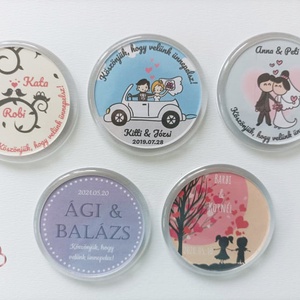 Kör alakú hűtőmágnes esküvői köszönetajándék 25 féle választható mintával - esküvő - emlék & ajándék - köszönőajándék - Meska.hu