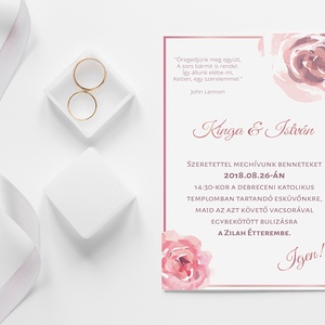 Esküvői meghívó - Rose - esküvő - meghívó & kártya - meghívó - Meska.hu