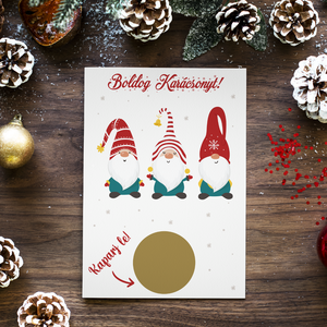 Lekaparható karácsonyi lap egyedi szöveggel, Karácsony, Karácsonyi ajándékozás, Karácsonyi képeslap, üdvözlőlap, ajándékkísérő, Fotó, grafika, rajz, illusztráció, MESKA