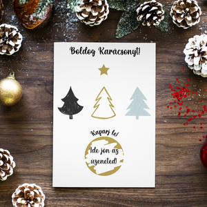 Lekaparható karácsonyi lap egyedi szöveggel - karácsony - karácsonyi ajándékozás - karácsonyi képeslap, üdvözlőlap, ajándékkísérő - Meska.hu