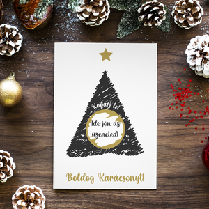 Lekaparható karácsonyi lap egyedi szöveggel - karácsony - karácsonyi ajándékozás - karácsonyi képeslap, üdvözlőlap, ajándékkísérő - Meska.hu