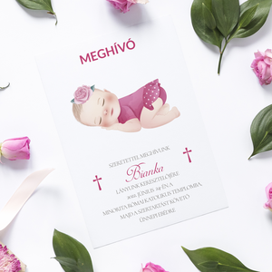 Keresztelő meghívó, Otthon & Életmód, Papír, írószer, Meghívó, Ajándékozás kellékei, Fotó, grafika, rajz, illusztráció, MESKA