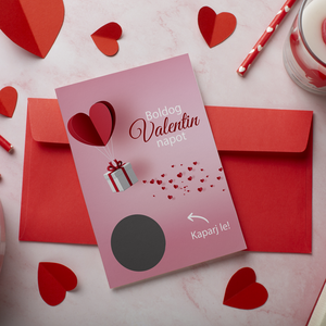 Lekaparható Valentin napi lap egyedi szöveggel, kaparós sorsjegy - Meska.hu