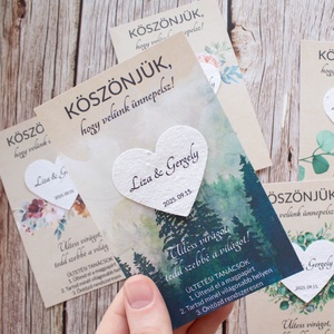 Magpapír esküvői köszönőajándék, ültethető környezetbarát köszönetajándék választható mintával és szövegezéssel, Esküvő, Emlék & Ajándék, Köszönőajándék, Fotó, grafika, rajz, illusztráció, Mindenmás, MESKA
