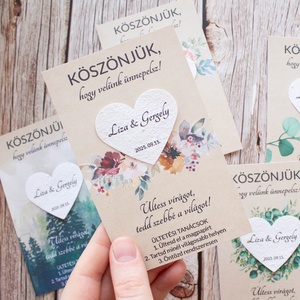 Magpapír esküvői köszönőajándék, ültethető környezetbarát köszönetajándék választható mintával és szövegezéssel - Meska.hu
