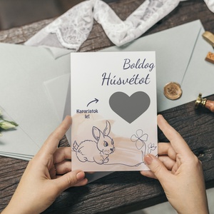 Lekaparható húsvéti lap egyedi szöveggel, Otthon & Életmód, Papír, írószer, Ajándékozás kellékei, Képeslap, üdvözlőlap, Fotó, grafika, rajz, illusztráció, MESKA