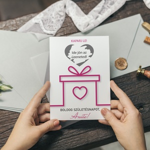 Lekaparható kártya egyedi szöveggel bármilyen alkalomra, kaparós sorsjegy - otthon & életmód - papír, írószer - ajándékozás kellékei - ajándék sorsjegy - Meska.hu