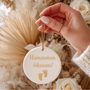 Karácsonyfadísz 8cm - baba bejelentő - karácsony - karácsonyi lakásdekoráció - karácsonyfadíszek - Meska.hu