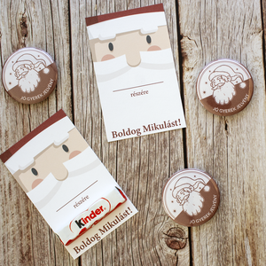 Mikulás napi kártya és jó gyerek jelvény, kitűző - Meska.hu