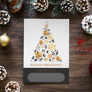 Lekaparható karácsonyi lap egyedi szöveggel, Karácsony, Karácsonyi ajándékozás, Karácsonyi képeslap, üdvözlőlap, ajándékkísérő, Fotó, grafika, rajz, illusztráció, Egyedi szövegezésű karácsonyi lap lekaparható felülettel (olyan, mint a kaparós sorsjegy)

Méretek:..., MESKA